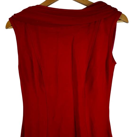 Tadashi Womens Red Cowl Neck Open Back Sleeveless Bodycon Long Dress Size S - Picture 2 of 16